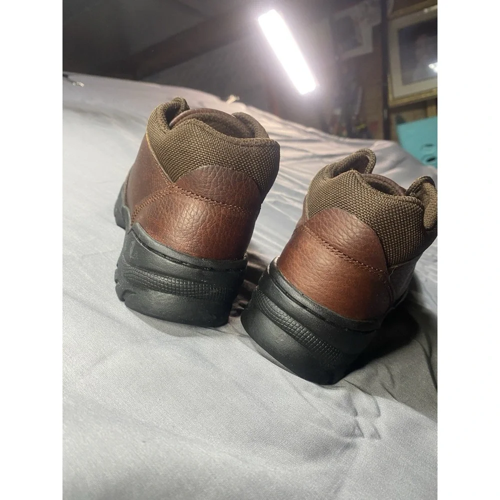 Stride Rite Brown Leather Ankle Boots Kids Size 13W Wide Lace Up Casual